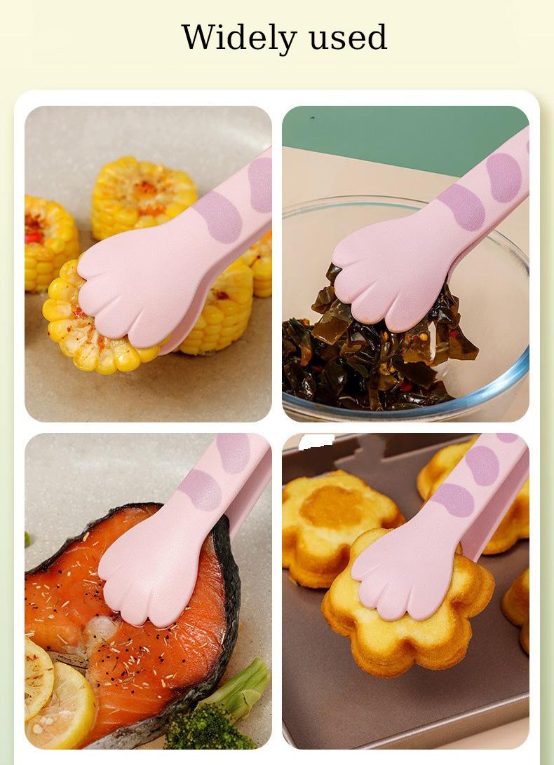 Product Introduction of Anti-Slip Kitchen Tongs Cute Cartoon Multi-Purpose Sandwich Baking Clip BBQ Salad Supplies for Kitchen Supplies Gadgets 8