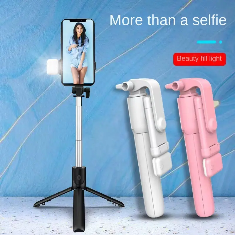 Extendable Selfie Stick Tripod with Built-in Lighting for All Devices