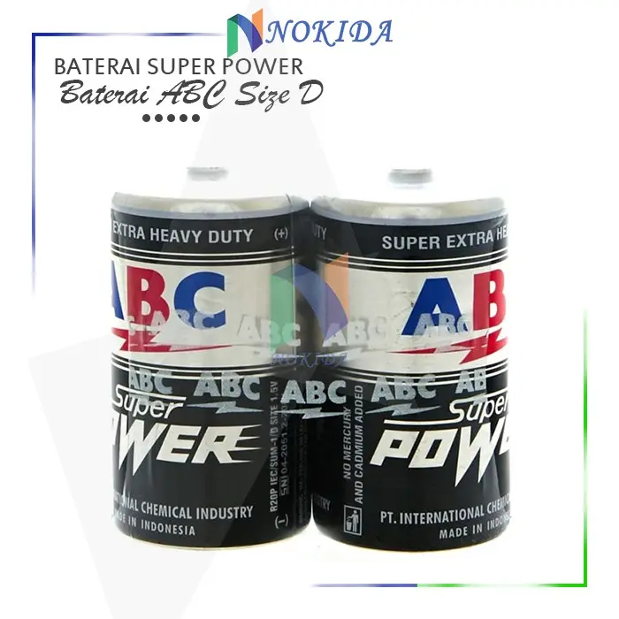 Nokida Baterai Besar ABC Super Power Tipe Ukuran D / Battery Type D R20P 1.5V 2