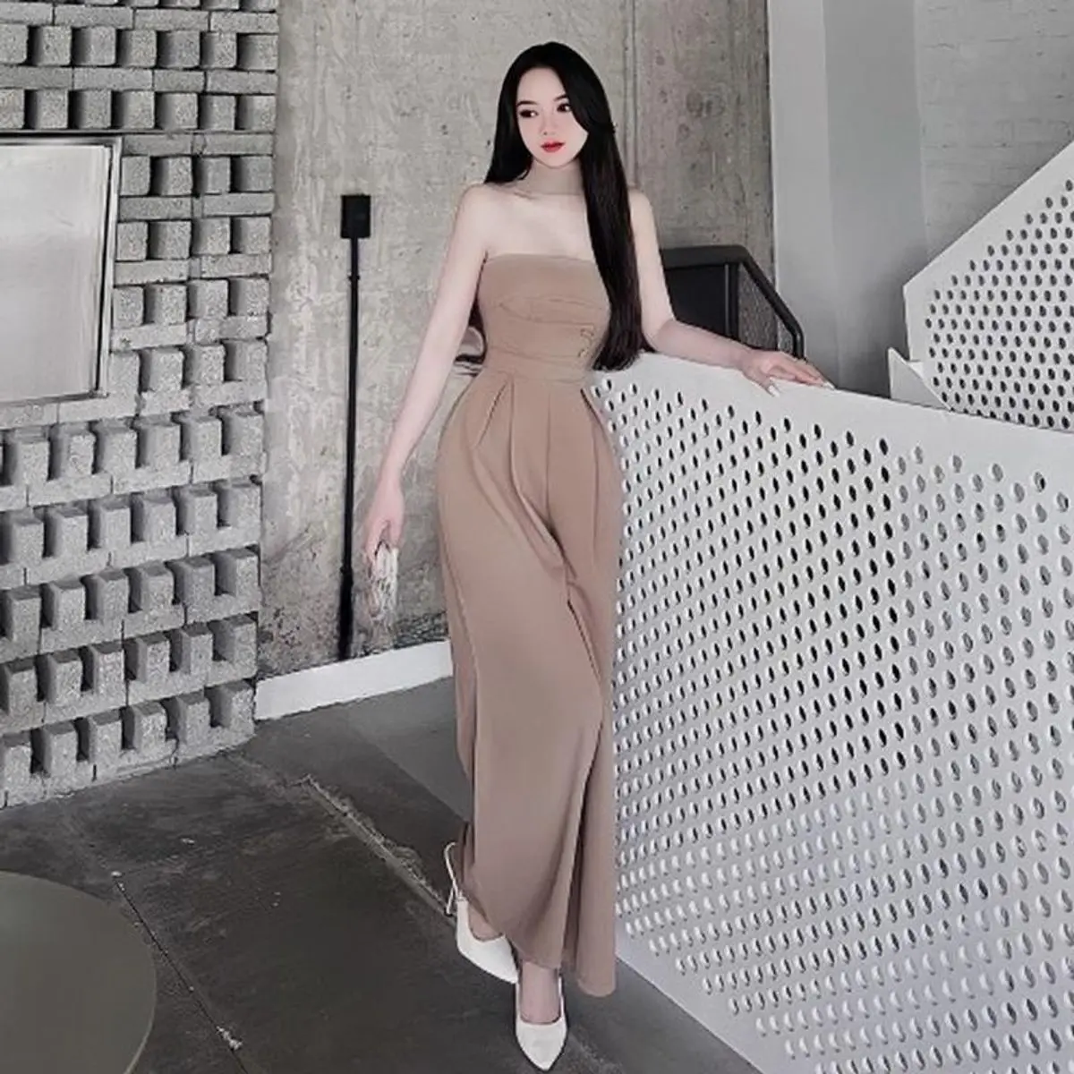Set jum nữ áo cúp ngực kèm quần ống rộng dành để đi tiệc ,đi chơi. MS Shop Women Kem