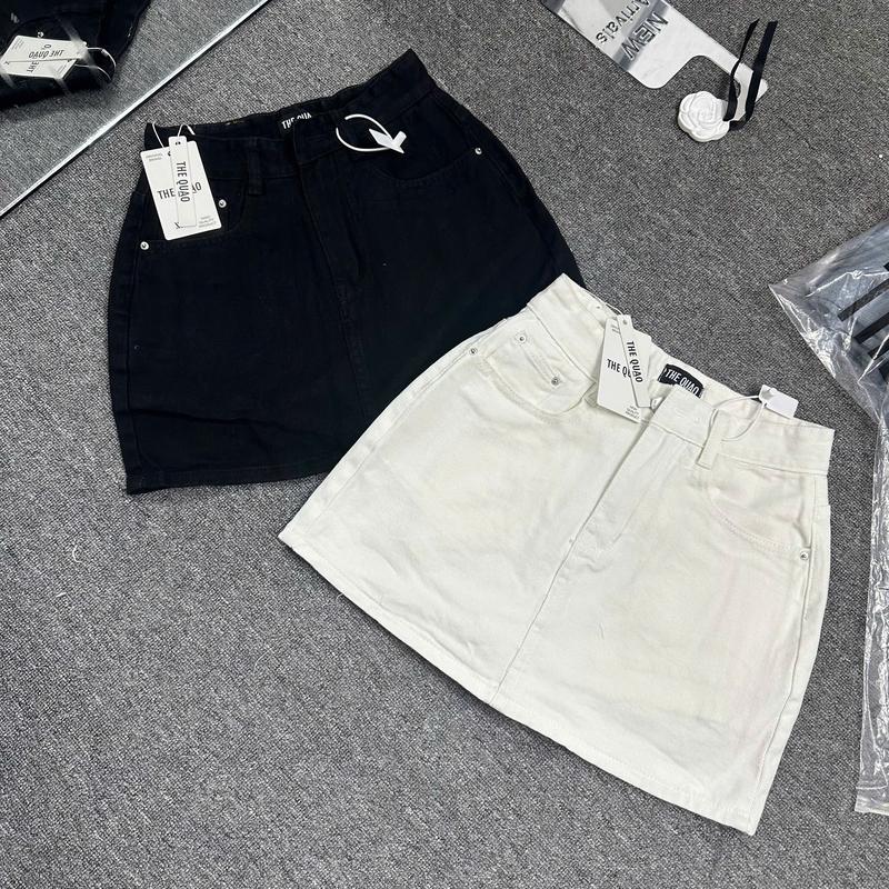 THE QUẠO - Chân Váy Jeans Nữ Lưng Cao Basic Ba Màu R0306_465