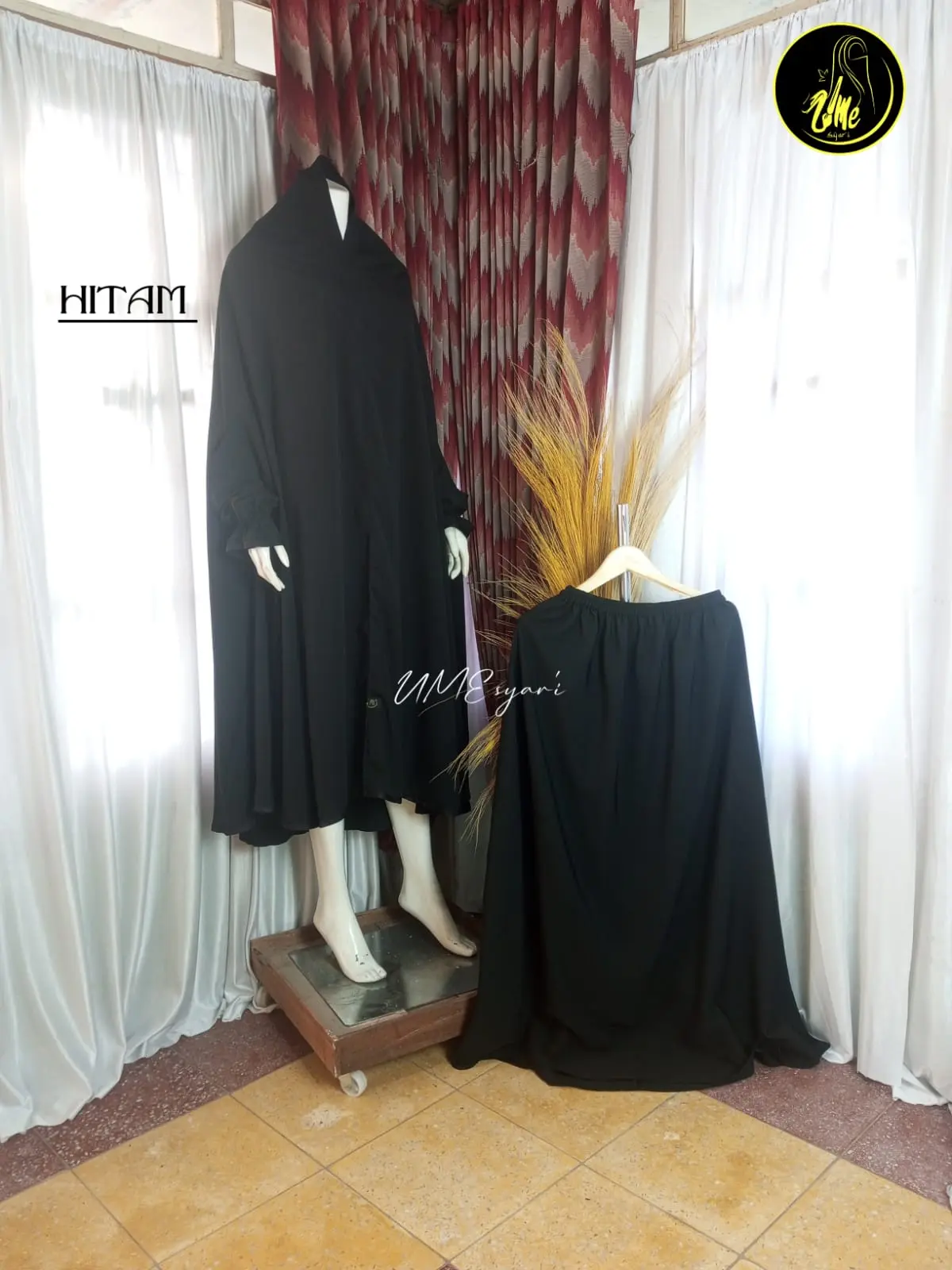 khimar tangan /jilbab jumbo tangan SET rok