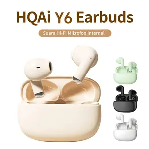 Mikrofon H7 / Y6 TWS Mikrofon Hi-Fi Suara Tahan Air Earphone Bluetooth yang cocok untuk iP dan Andriod, Kontrol Sentuh, dan Headset Peredam Bising Wireless Earbuds