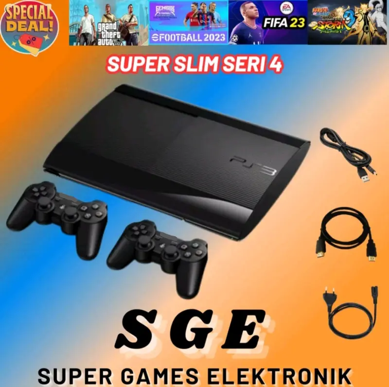 PS3 SUPER SLIM SERI 4xxx 1TB+2 STICK PlayStation 0