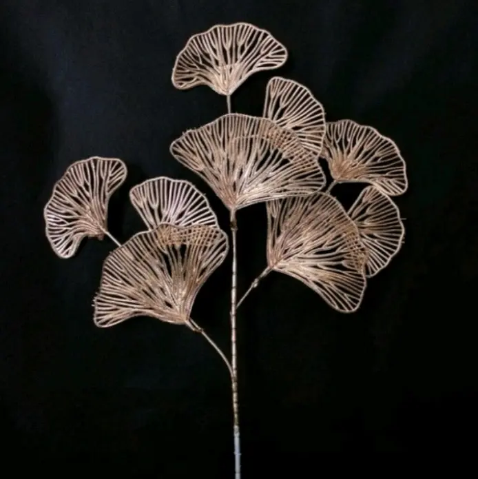 DAUN GINKGO GINGGO GINGKO ARTIFISIAL DAUN KIMAS EMAS Buket