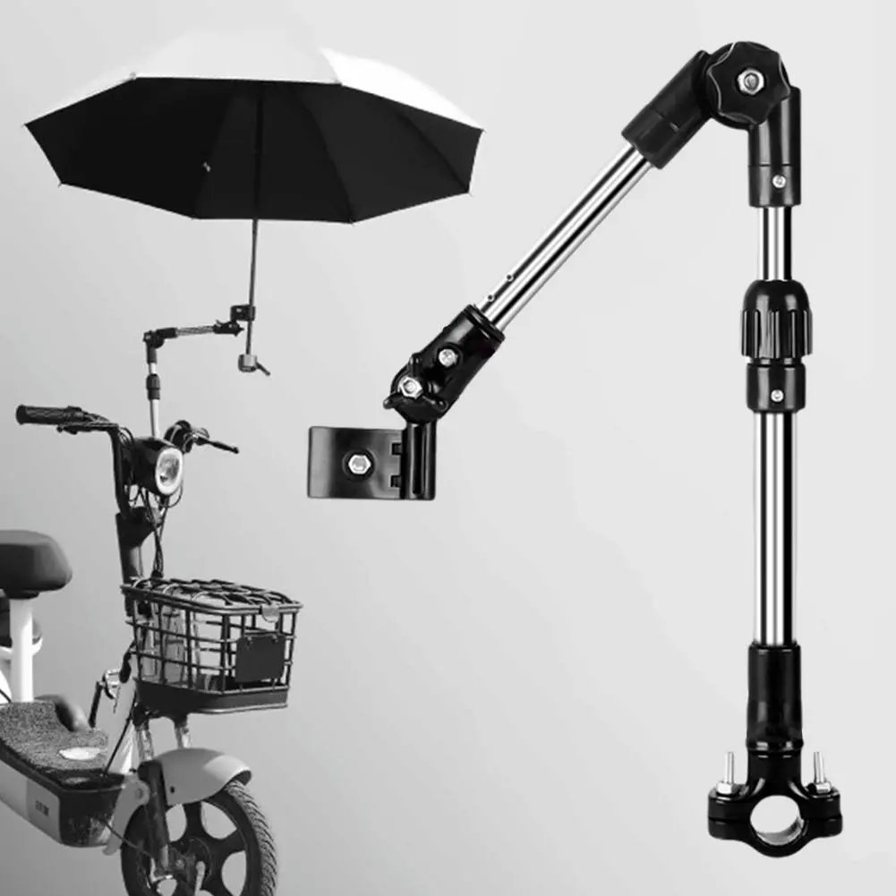 Stainless Steel Electric Vehicles Bicycle Umbrella Stand Any Angle Swivel Wheelchair Bicycle Umbrella Connector Stroller Umbrella Holder
