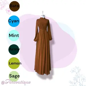 Rihana dress / Gamis  rihana / gamis brukat /  gamis cringkle / gamis cantik / gamis modern Muslim Panjang Wanita  remaja  Simple  Mewah Crinkle Airflow Maxi Dewasa princess dress dress press