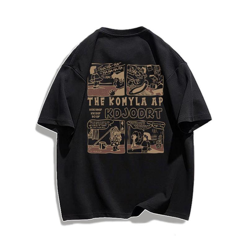 Áo Thun Cotton Ngắn Tay Cho Nữ, Trang Phục Mùa Hè In Hình Truyện Tranh, Ngoại Cỡ, Dáng Rộng, Cho Cặp Đôi 8