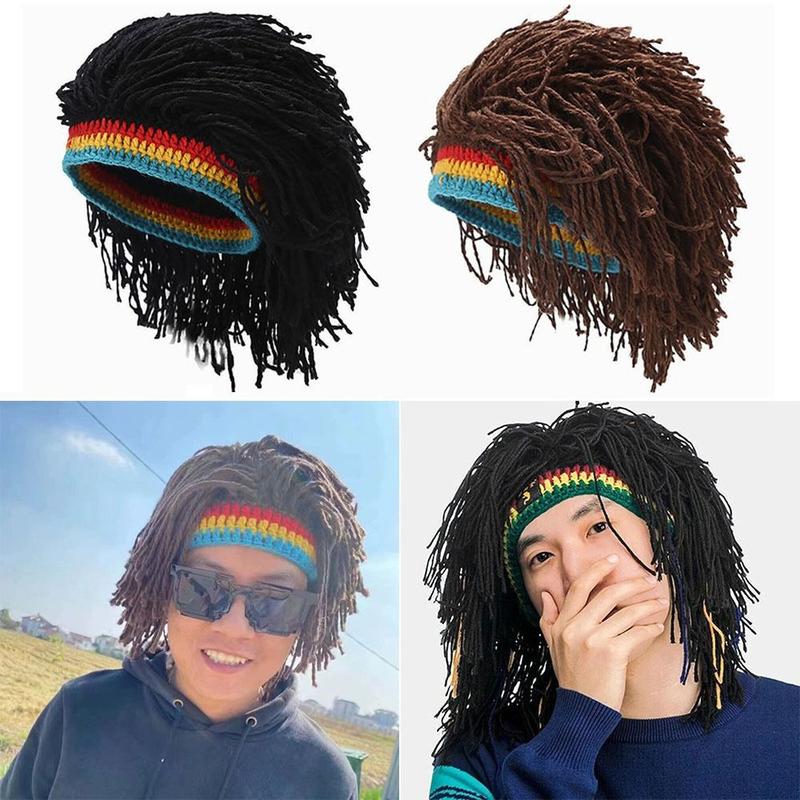 Topi Jalinan Rambut Palsu Hitam / Coklat Fesyen Reggae Serat - TikTok ...