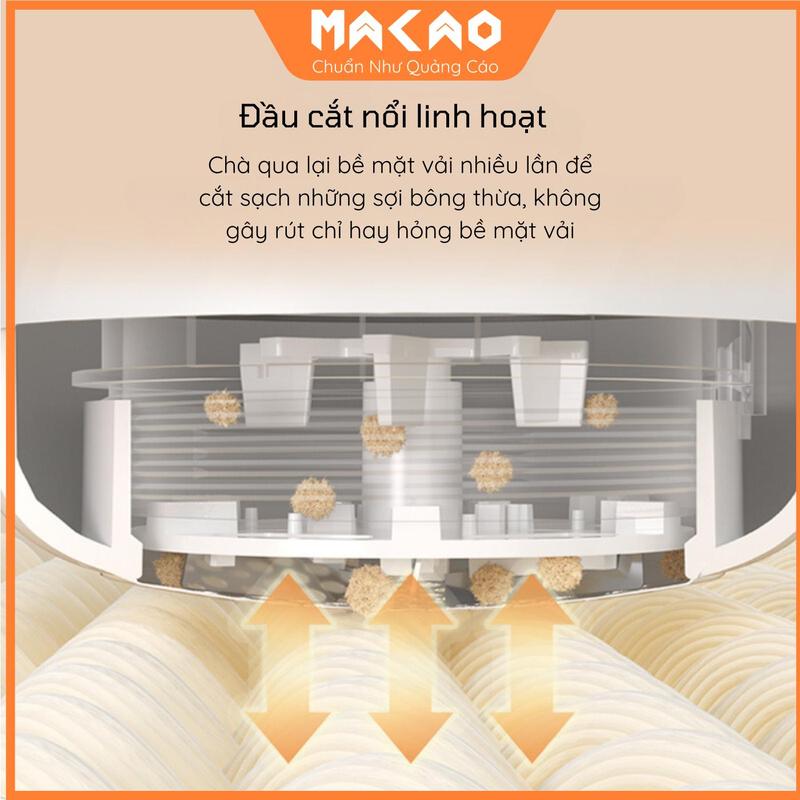 Máy Cắt Lông Xù, Vải Thừa MACAO KF-96 Cắt Và Hút 2 Trong 1, Cắt Lông Xù Trên Quần Áo, Chăn, Gối, Không Làm Hỏg Vải, Cắt Nhanh, Làm Sạch, Dễ Dàng Vệ Sinh, 6 Lưỡi Thép Không Gỉ, Nhỏ Gọn, Dễ Dàng Sử Dụng 2