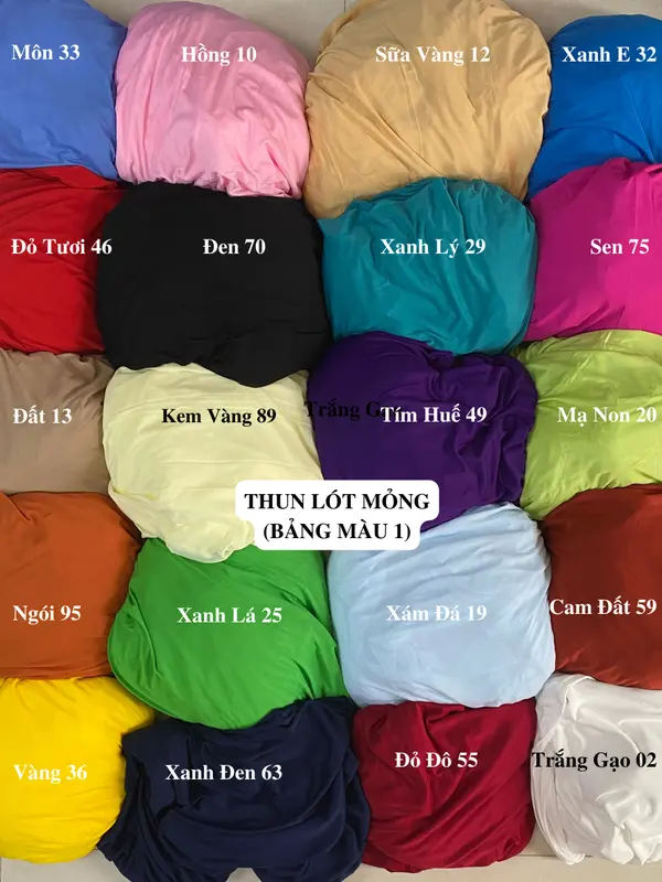 VẢI LÓT THUN SILK KHỔ 1M5 ( LOẠI MỎNG)-DÒNG VẢI LÓT THÔNG DỤNG gói 0