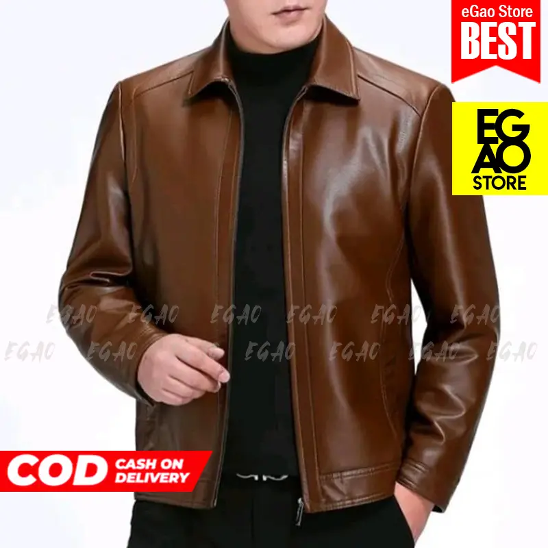 PREMIUM JAKET KULIT DOMBA ASLI MODEL KERAH SAFARI  / JAKET KULIT KEREN / JAKET KULIT PRIA / JAKET KULIT MOTOR / JAKET KULIT KANTOR / JAKET KULIT GARUT Lembut Nyaman Kombinasi Semi Distro Hitam Casual Blazer Formal