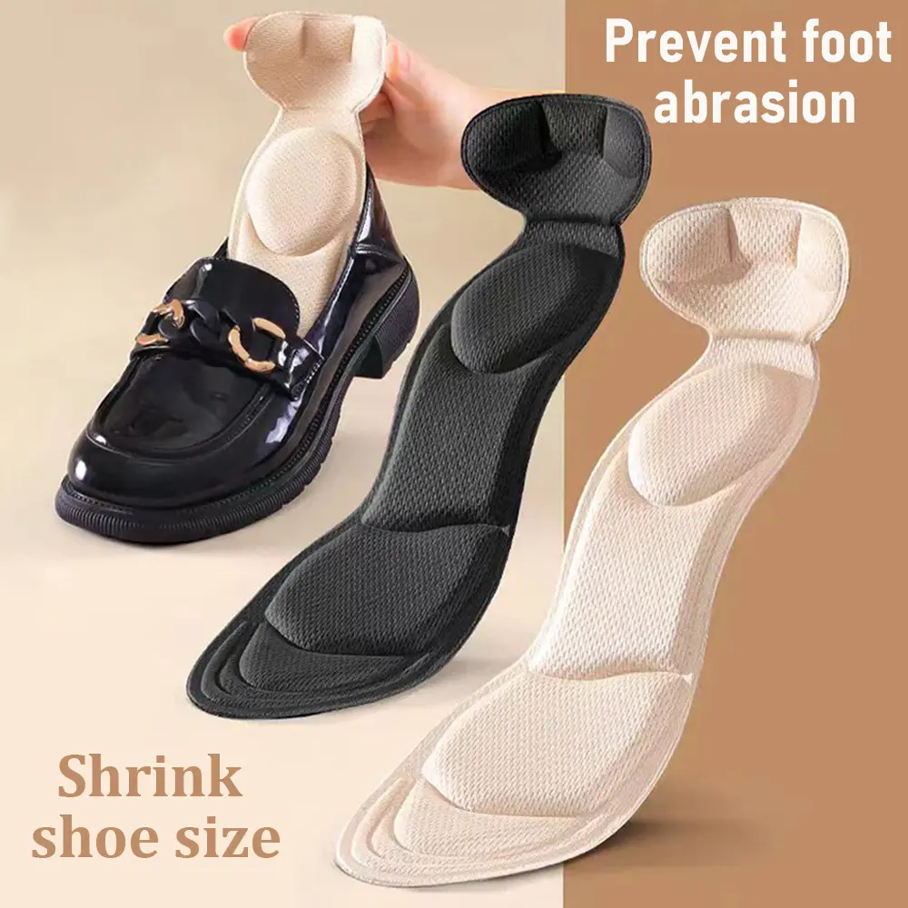 Women Insole Pad Inserts Heel Post Back Breathable Massage Shoe Pad Anti-slip High Heel Insoles 7D