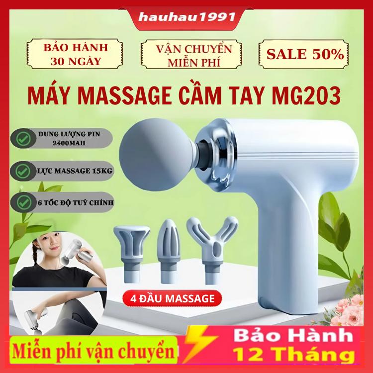 Máy Massage Cầm Tay Mini MG203 Cao Cấp - Công Nghệ AI Cảm Biến Lực Nhấn Giúp Giảm Đau Mỏi , Giãn Cơ Sau Tập Luyện