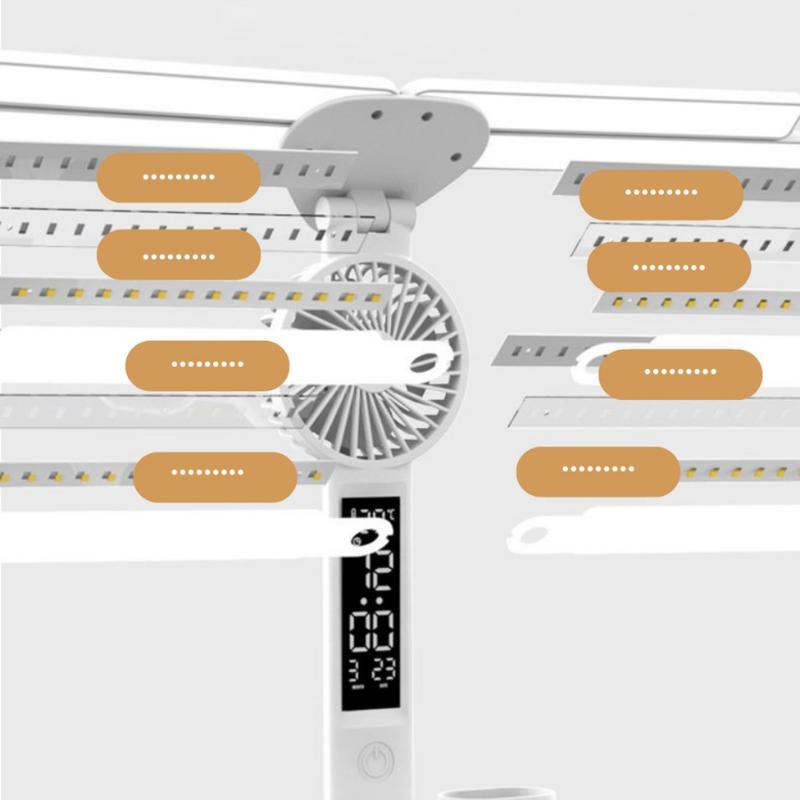 ĐÈN HỌC ĐỂ BÀN TÍCH ĐIỆN 3 MÀU - ATH Lighting - Có quạt tích điện 3200Mh, Chống Cận Thị, ĐÈN LED, Có Màn Hình LCD Hiển Thị Đa Thông Tin, Dung Lượng Khủng 3200Mah - đểbànhọc den hoctichdien 8