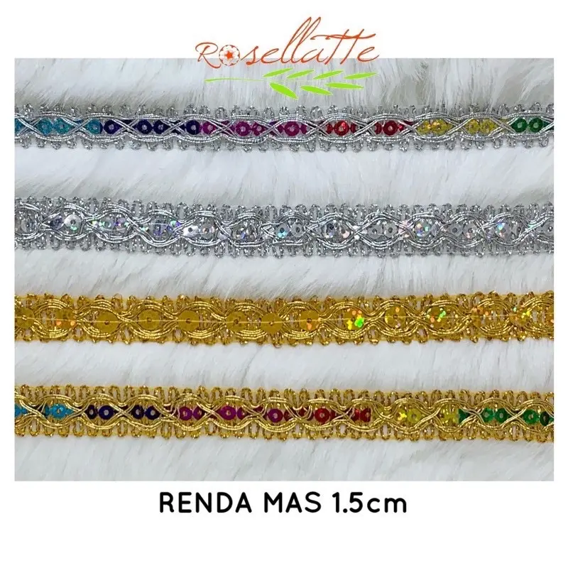 Renda Mas Perak Sequin1.5cm K1866 (100cm)