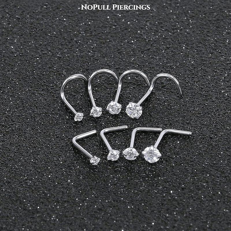   1 chiếc  KHUYÊN MŨI CAO CẤP - Khuyên thép y tế không gỉ - Khuyên mũi đính đá - Khuyên Xỏ Mũi - Khuyên mũi thân L thân cong - Khuyên mũi đính đá đẹp - Khuyen hoa 