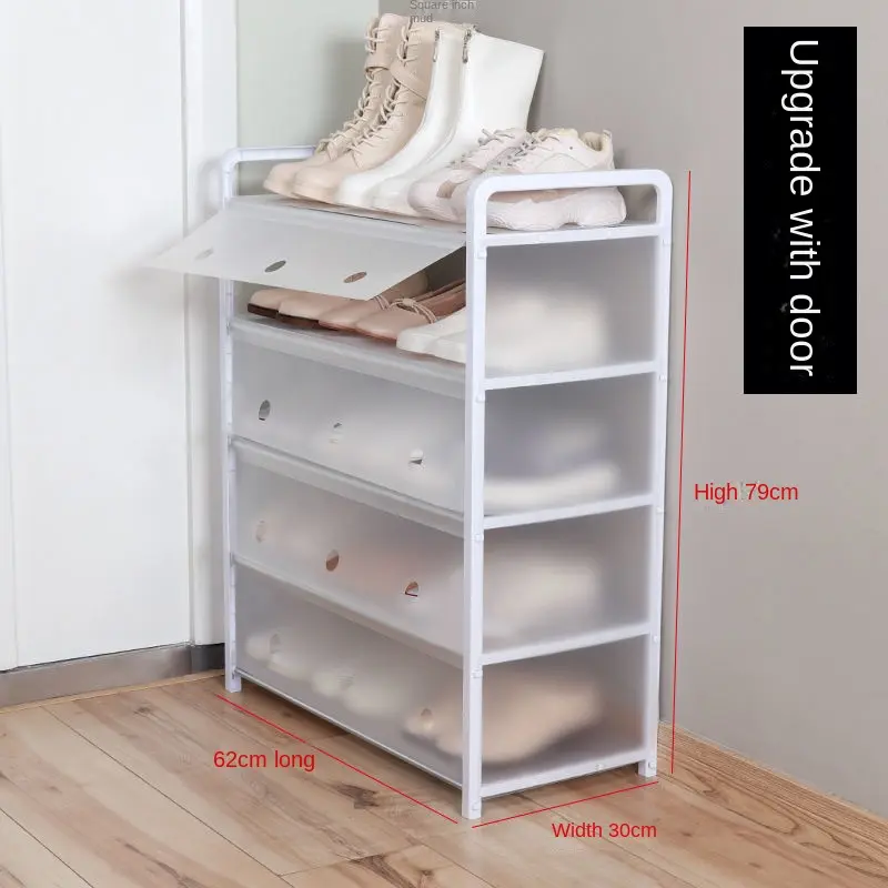 Xiaohongshu Shoe Rack Simple Multi-Layer Functional Assembly Folding Shoe Cabinet Home Dormitory Dustproof Multi-Functional Storage Shelf Factory
