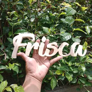 Huruf timbul kayu custom Nama kayu Tulisan timbul Pengerjaan cepat