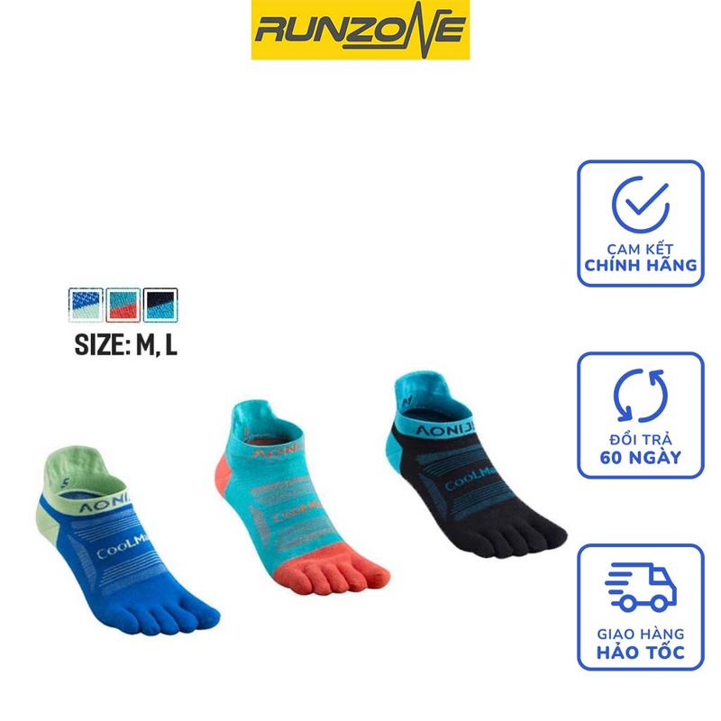 Tất Xỏ Ngón Chạy Bộ Chạy Trail Leo Núi-Combo 3 đôi- Hạn Chế Phồng Rộp Chân Sport Aonijie E4801- Combo 3 đôi -RunZone