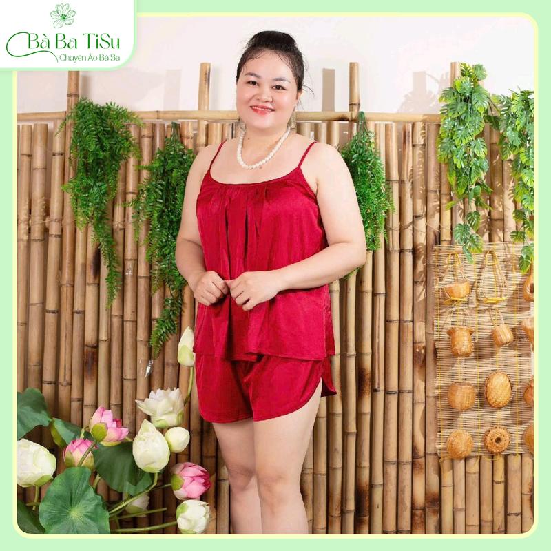 TS20 Bộ Đồ Ngủ Bigsize 2 Dây Mặc Nhà - Chất Liệu Latin Voi Nữ Áo Dành Cho Nữ Bigsize
