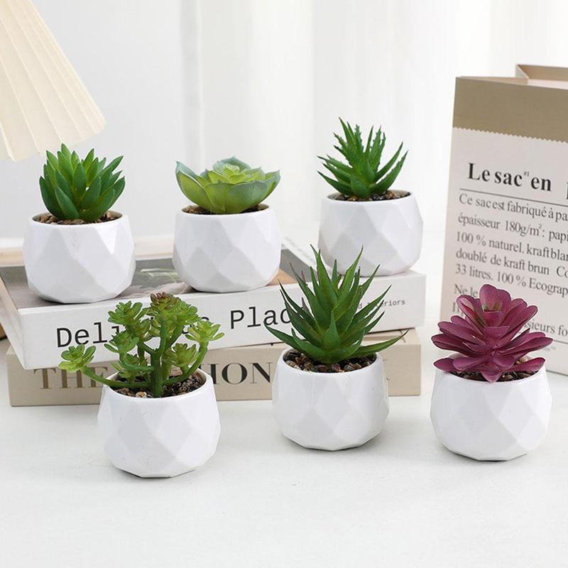 Product Introduction of Artificial Plants Simulation Succulents Mini Bonsai Potted Placed Green Fake Plants Home Office Table Decor 40