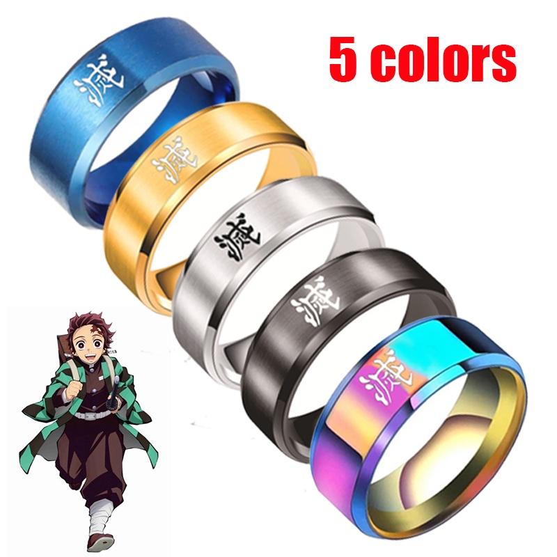 Nhẫn Thanh Gươm Diệt Quỷ, Phong Cách Anime, Kimetsu No Yaiba, Làm Bằng Thép Titan, Dành Cho Người Lớn Và Trẻ Em, Thích Hợp Cho Cosplay Halloween, Phụ Kiện Trang Sức 1