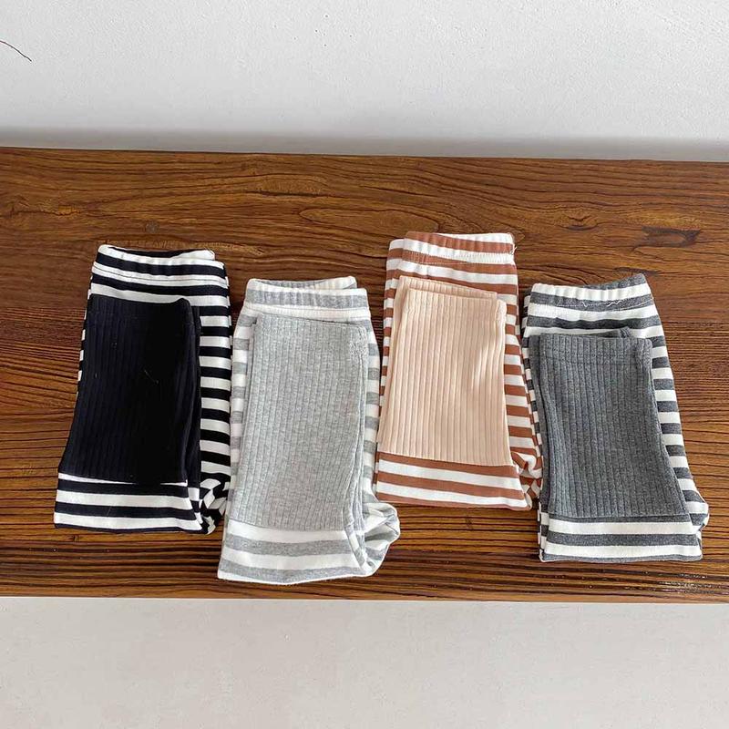 Product Introduction of Ins Korean Spring and Autumn Collection New boy's and girl's Baby Striped Bottom Pants Baby Large PP Pants Children's Color blocked Pants 14