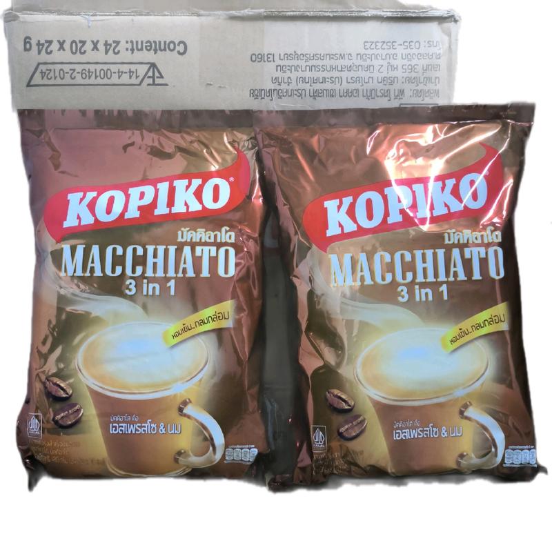 [ NỘI ĐỊA THÁI  ] Combo 2 bịch cà phê sữa kopiko macchiato 3in1 ( tổng nhận 40 gói nhỏ ) cafe cafe suada caphe  kopiko