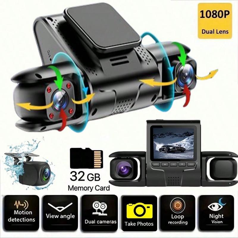 Car Recorder, 3 Channel Car Recorder, 1080P Car Camera Front, Inside ...