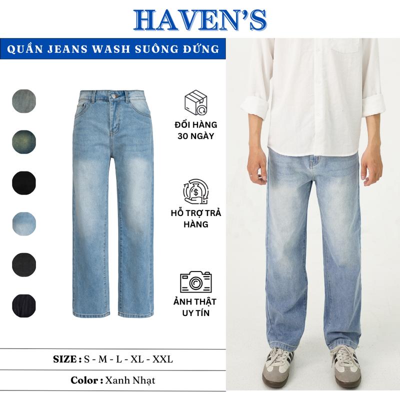 HAVEN'S | QUẦN JEAN WASH MÀU ỐNG SUÔNG ĐỨNG HAVEN'S 03# 09# 10# 18# 39# 40#