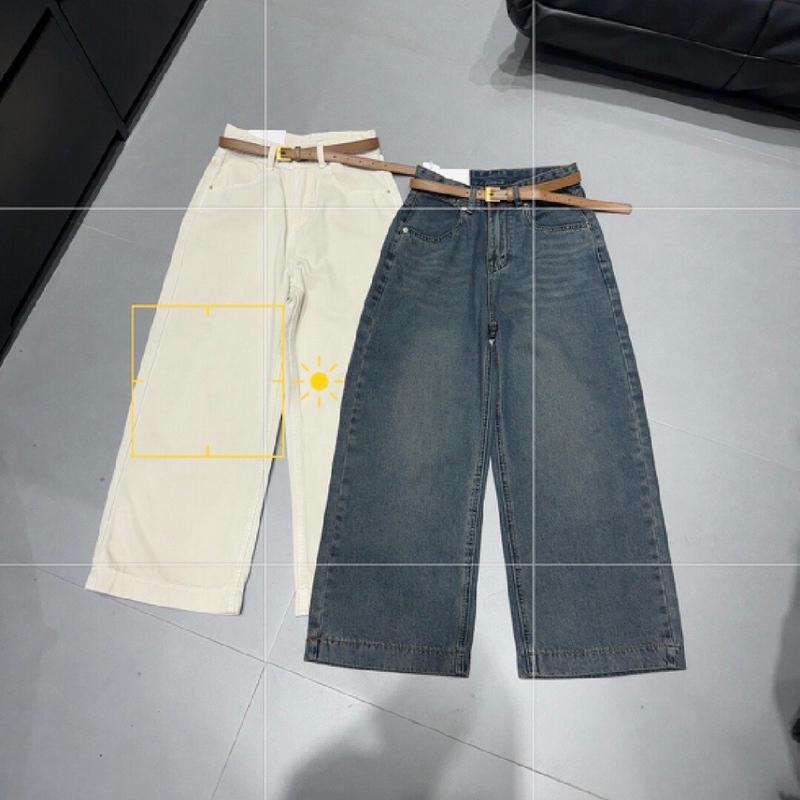 Lynk Nhi • Quần jeans xuông nấm kèm đai 2 màu dài 92cm phù hợp cao 1 m57 trở xuống ( hàng QC L1)# Q3091 Nữ Women Pants 8