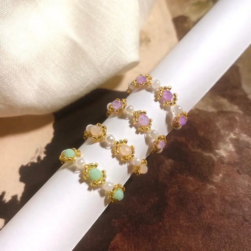 Belle Ring - Cincin Flower Beads Manik Bunga 0