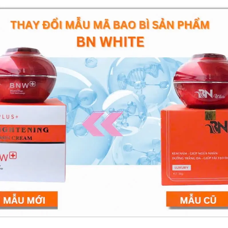 [CHÍNH HÃNG] Combo Kem Face & Serum BN White Mờ Nám, Tàn Nhang, Dưỡng Trắng Da Skincare Collagen 1