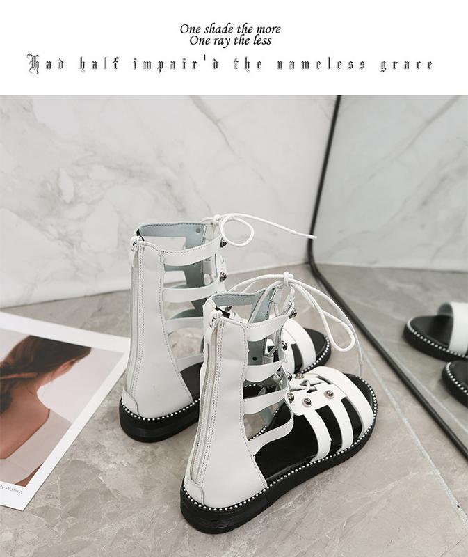 Product Introduction of Bốt Sandal Cao Cấp Hàng Mới Về Mùa Hè 2024, Dành Cho Nữ, Ngoại Cỡ Phổ Biến, Đinh Tán La Mã, Khoét Lỗ Sau, Khóa Kéo Sau, Bốt Sandal Đế Bằng, Quốc Tế Thương Shoes Boot GiàY 15
