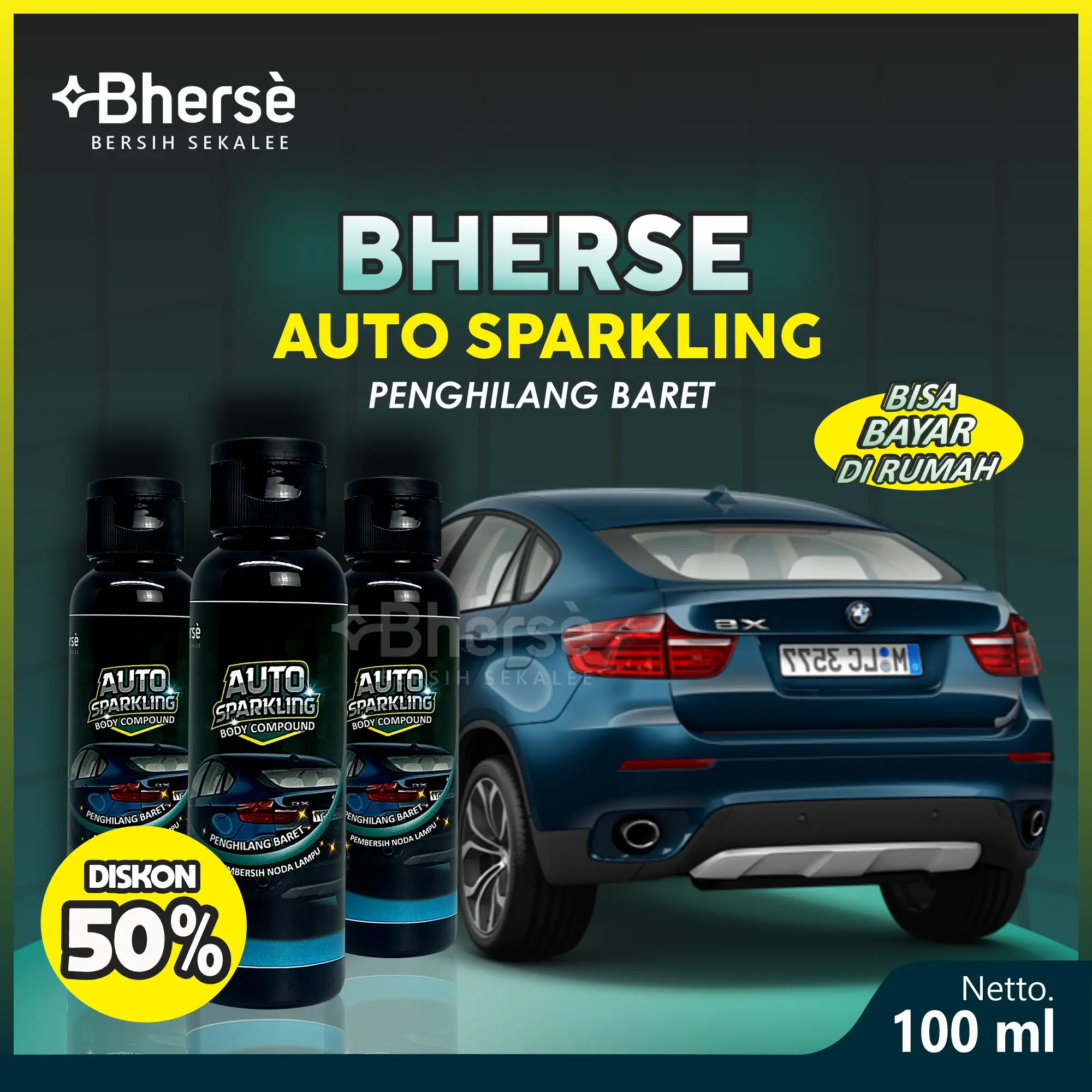 Bherse Auto Sparkling Penghilang Baret, Jamur, Kerak & Mengkilapkan Body Kendaraan Car