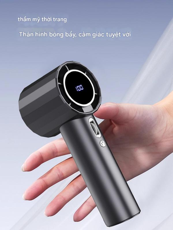 ASALAVN Quạt phản lực cầm tay Quạt Turbo có thể sạc lại, Quạt siêu tốc cầm tay, di động, gió mạnh, tốc độ cao 100 vòng/phút Tốc độ gió Màn hình kỹ thuật số quạt usb mobile Phụ Kiện handheld  icy 5