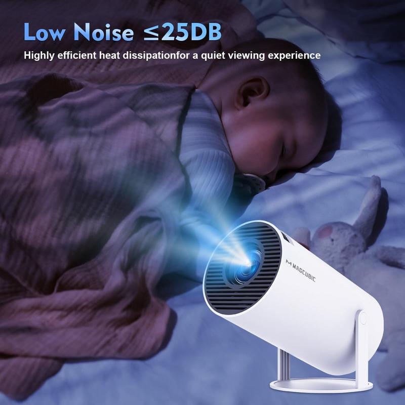 MAGCUBIC HY300 Portable Projector, 3D Projector with 180° Rotatable Function, WiFi6 Projector with BT 5.0, Home Theater Projector for Ceiling Outdoor 6