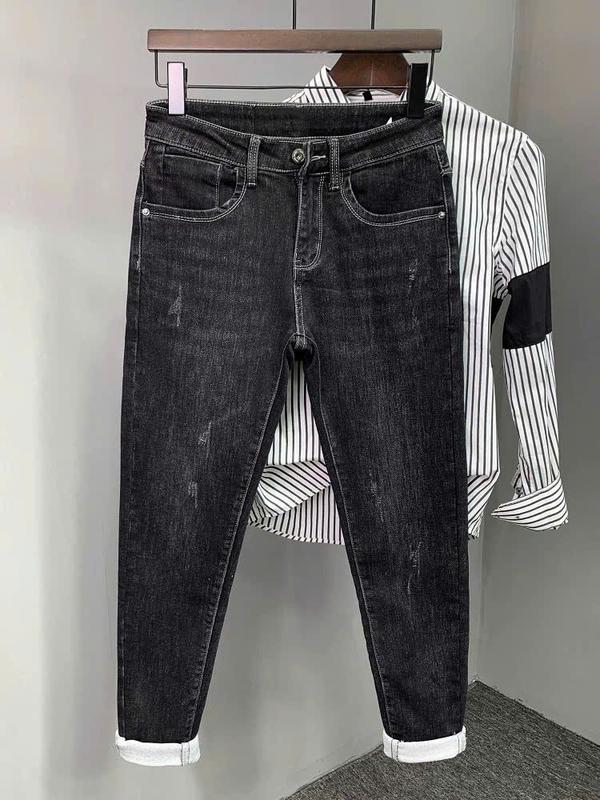 QUẦN JEAN NAM HÀNG LOẠI ĐẸP DÀY DẶN 2 DA VẢI CO DÃN ĐEN CÀO THANH LỊCH DỄ MẶC QUẦN BÒ NAM BODY KINNY DÁNG CÔN ÔM NHẸ 350 WIN 69 Menswear Có Túi Pants