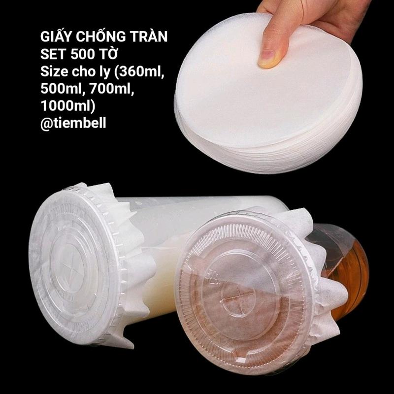 Set 500 tờ Giấy chống tràn cho ly đồ uống mang đi giấy chống thấm nước cho cả nước nóng và lạnh chất liệu an toàn vệ sinh