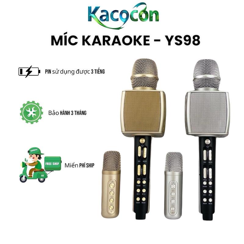 Micro Karaoke Mã YS98 Dòng Cao Cấp 2023 Tích Hợp 2 Micro Kết Nối Qua Bluetooth Âm Thanh Trong Và Ấm Phụ Kiện Tích Hợp Hát Và Nghe Nhạc Bảo Hành 3 Tháng Kết Nối Không Dây