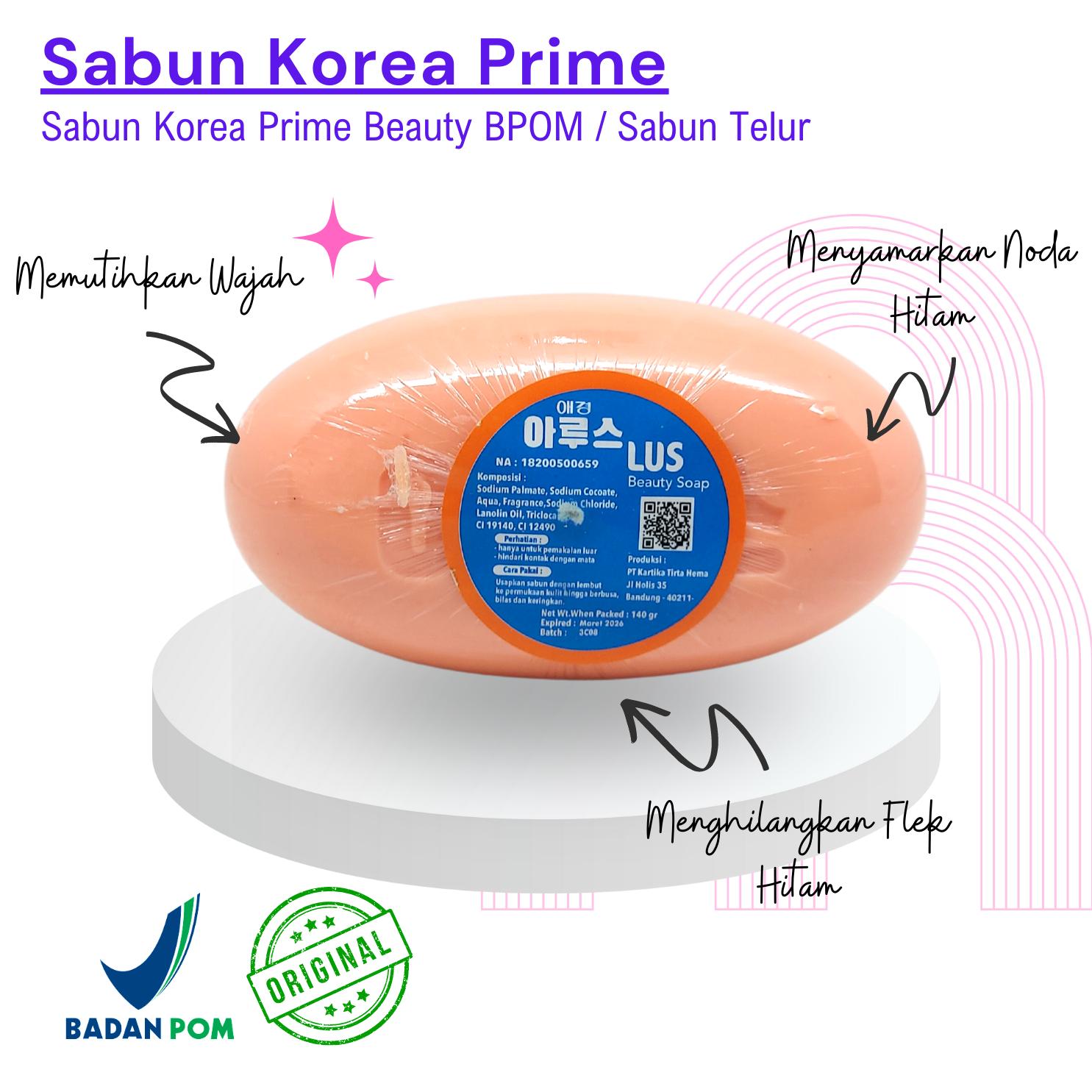 5 IN 1 Sabun Korea Prime Pink Sabun Pemutih Badan ORIGINAL BPOM Mandi Memudarkan