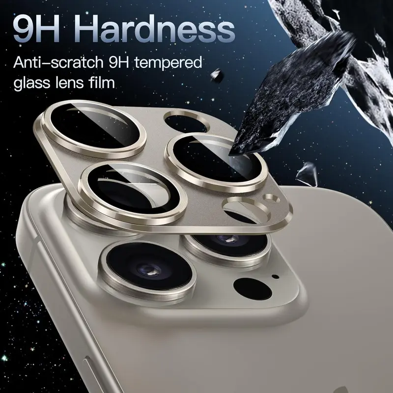 Vỏ Ốp Bảo Vệ Ống Kính Máy Ảnh, Chất Liệu Titan, Tương Thích Với iPhone 16, 15, Pro Max, 14 Plus, 13 Mini, 12, 11, 15Pro, Phụ Kiện Điện Thoại, Cung Cấp Sự Bảo Vệ 4