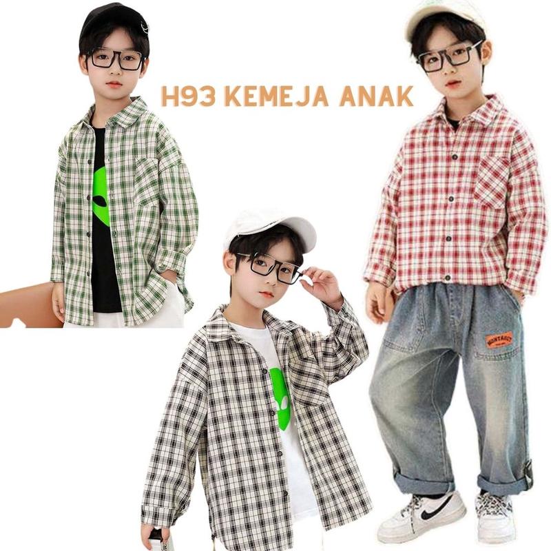Product Introduction of H93 KEMEJA ANAK Anak Laki Laki Lengan Panjang Kotak Kotak katun FLANEL 0