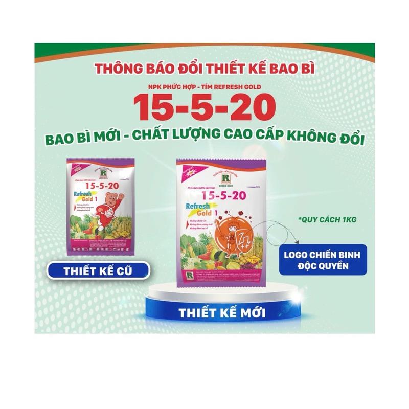Phân bón NPK 15-5-20 DƯỠNG NỤ HOA MAI VÀNG CÂY KIỂNG gói 1kg