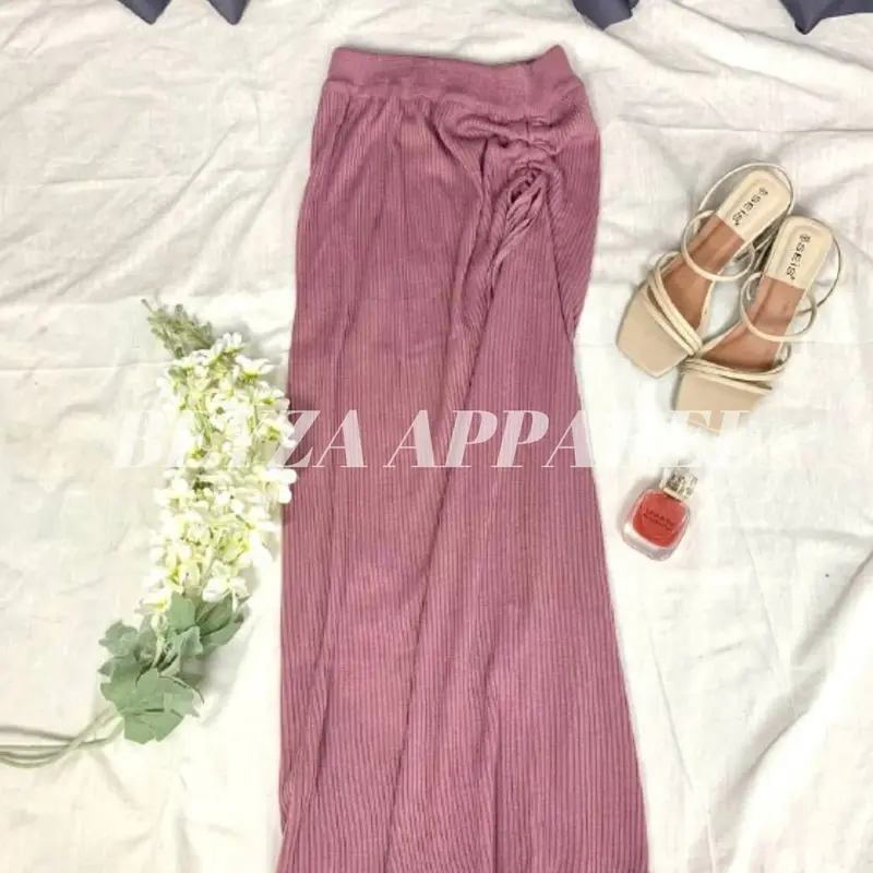 [Beyza Apparel] Serut Rok Span Wanita Rajut Korean Style Bawahan Rajut Wanita Formal Casual Fit Panjang Nyaman Pendek Basic Kerja Hitam Semi 3