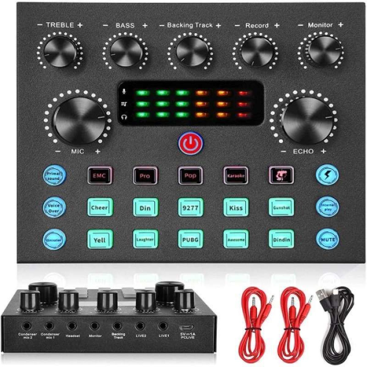 V8S Soundcard MIKO / LIGER Audio usb External Mixer Bluetooth Mic For Phone Pc Sound Card live Alat karaoke suara bagus jernih Kartu Laptop