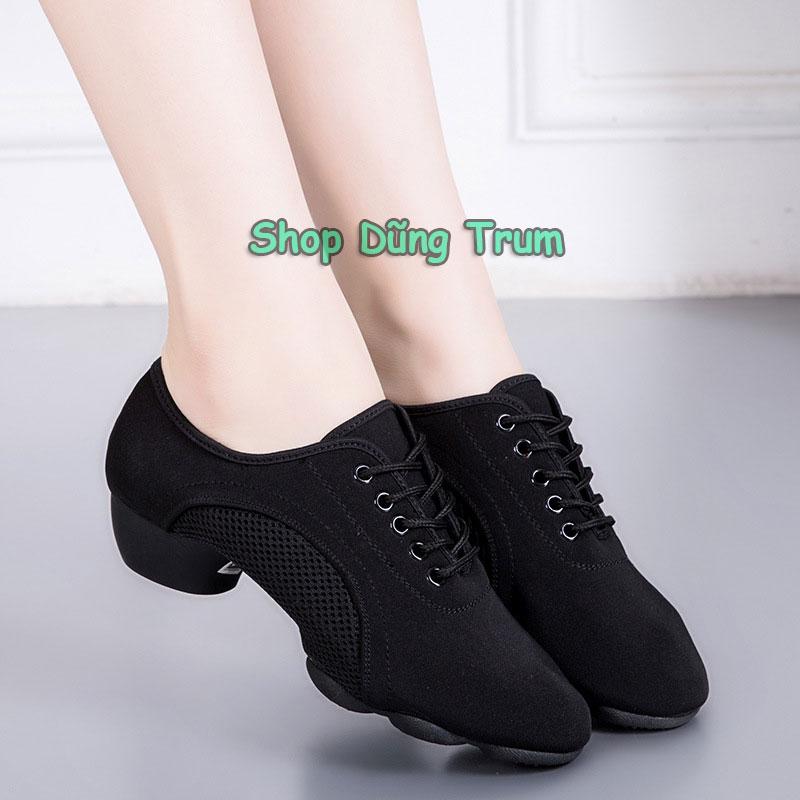 Product Introduction of Giày khiêu vũ nữ 3cm vải Oxford êm ái đế cao su chống trơn trượt KV30 21