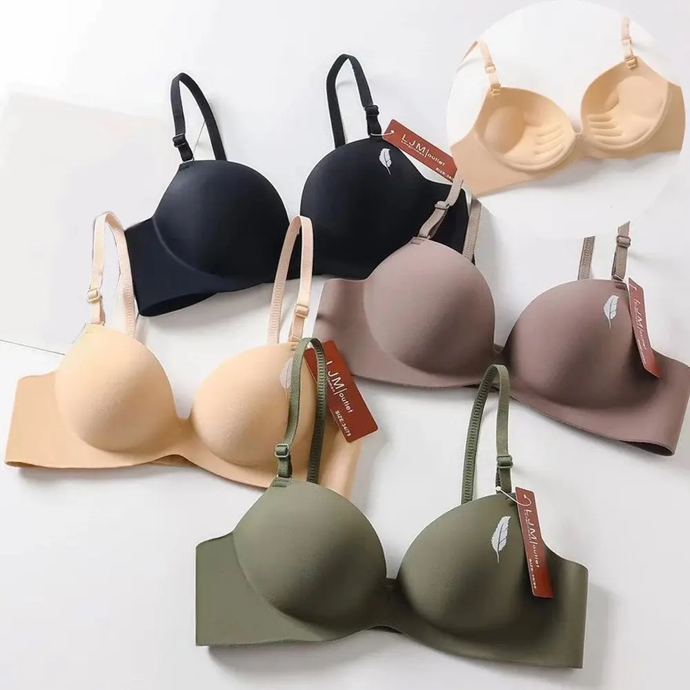(From nhỏ tăng size) Combo 3 Áo lót đúc su ko gọng đệm mút dày 3cm dành cho v1 nhỏ và lép Hình Lá Liễu Nhung Nữ áo ngực