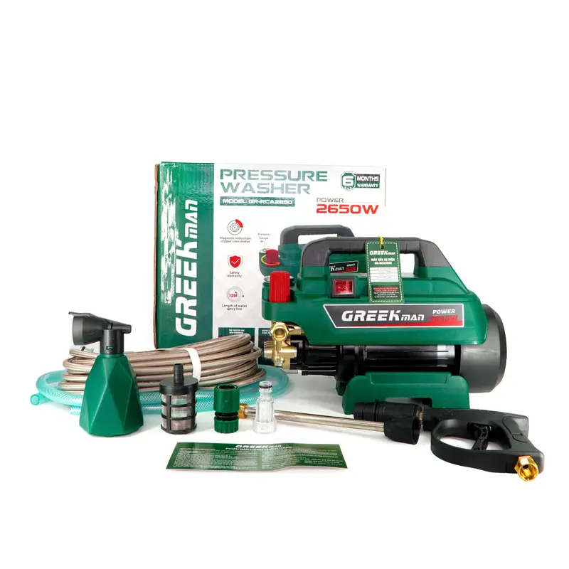 Máy rửa xe Greekman GR-RCA2650, 2650W, 10 lít/phút, 220V, 50-60Hz, 1,5m dây điện, phụ kiện đầy đủ 7